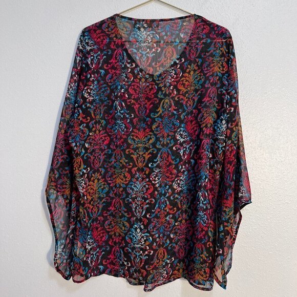 Wrangler Women V Neck Polyester Blouse - Picture 2 of 5
